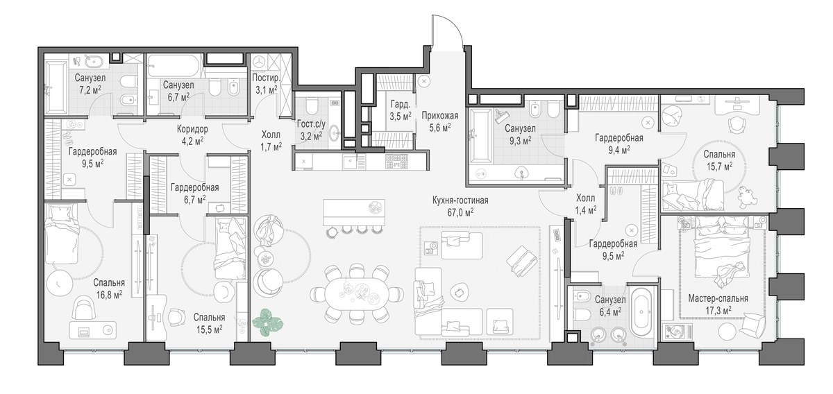 Планировка 218.5 м²