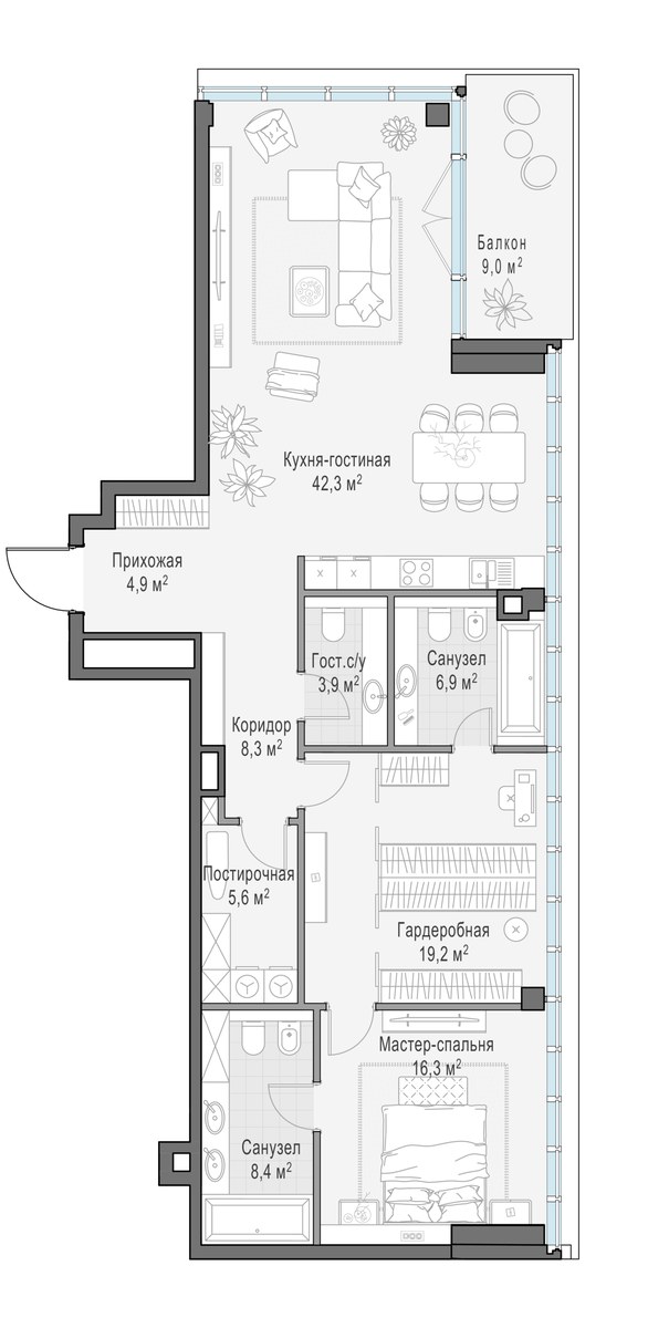 Планировка 118.7 м²