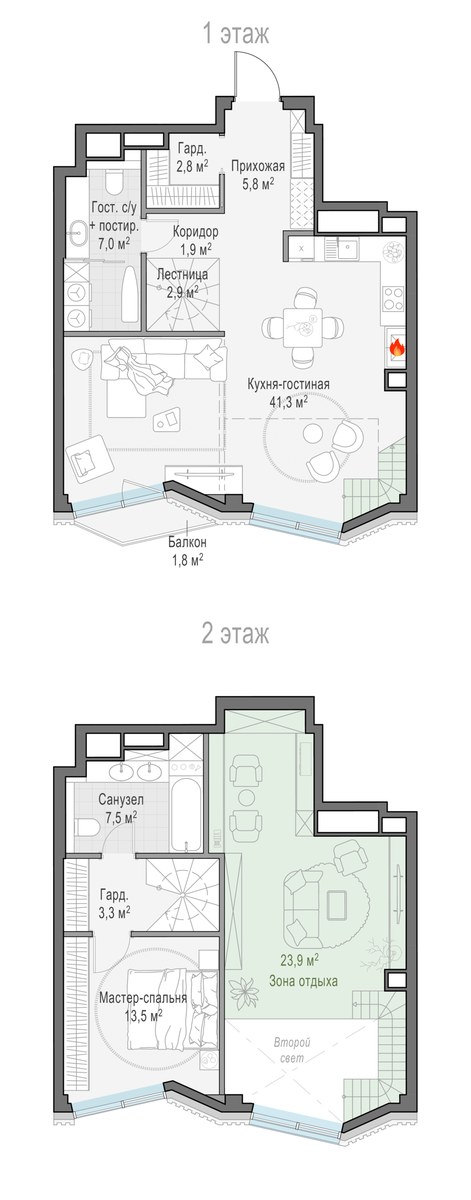 Планировка 84.6 м²