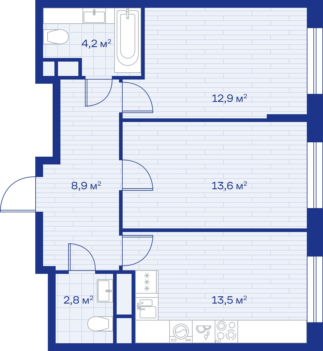 Планировка 56.0 м²