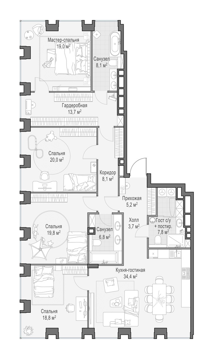 Планировка 164.9 м²