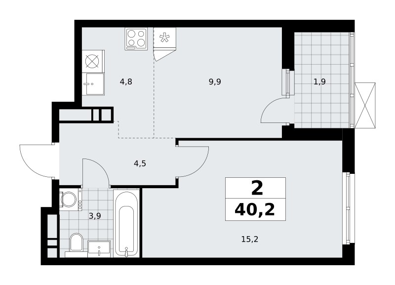 Планировка 40.2 м²