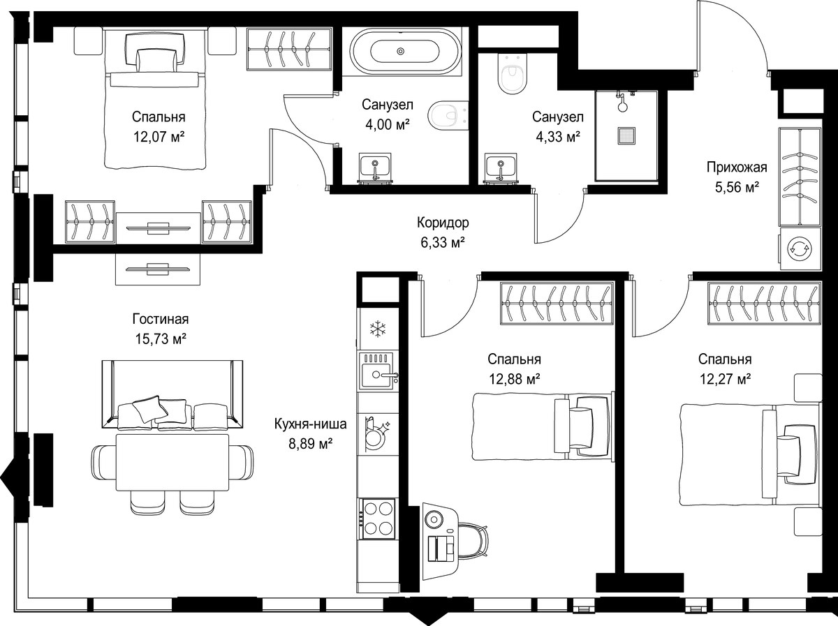 Планировка 82.06 м²