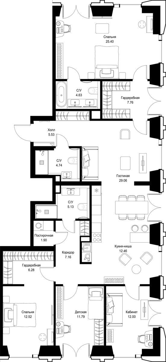 Планировка 147.36 м²