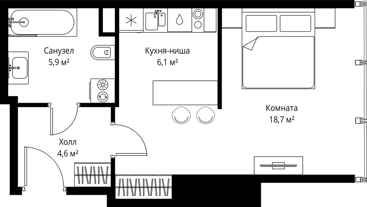 Планировка 35.3 м²