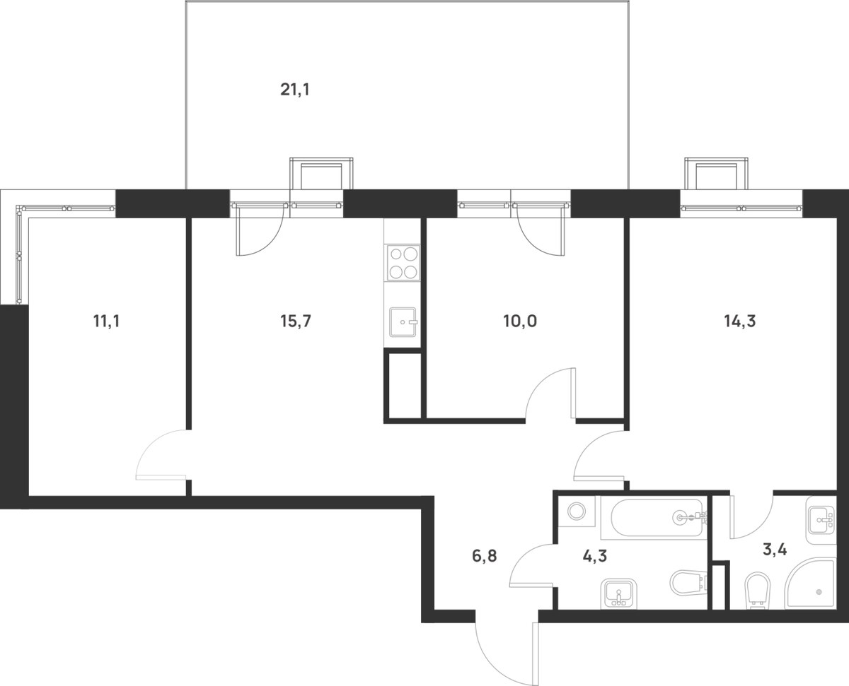 Планировка 71.9 м²
