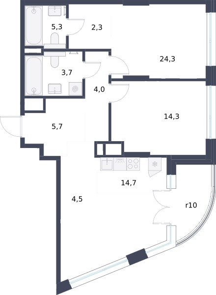 Планировка 78.8 м²