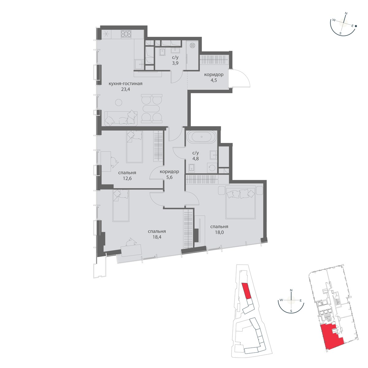 Планировка 91.2 м²