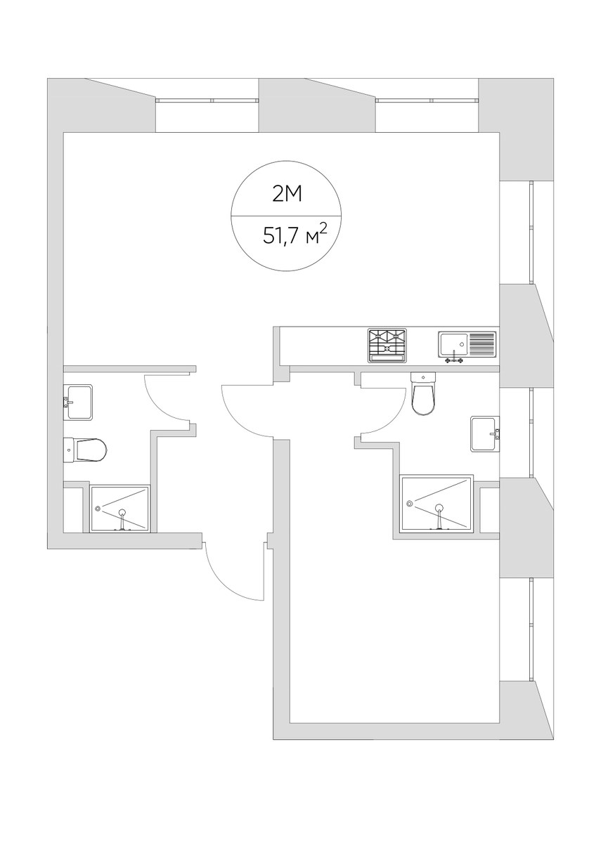 Планировка 51.7 м²