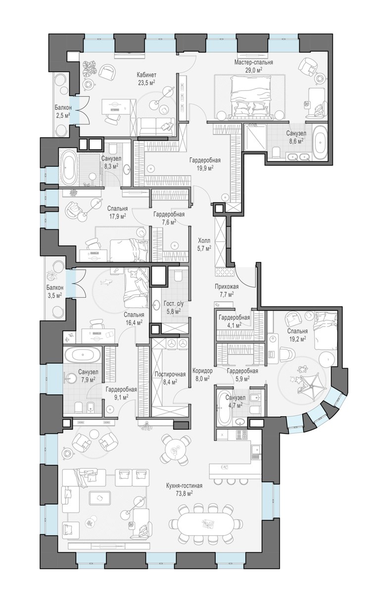 Планировка 291.8 м²