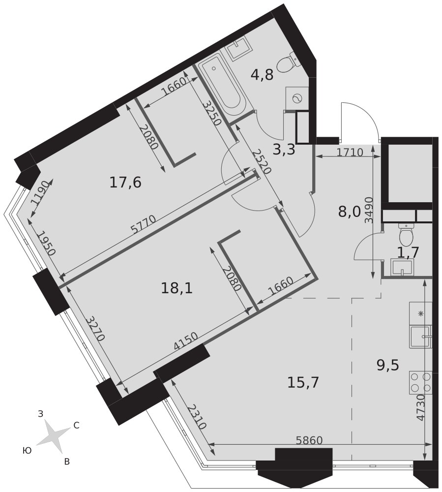 Планировка 78.7 м²