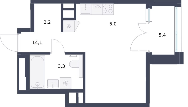 Планировка 31.6 м²