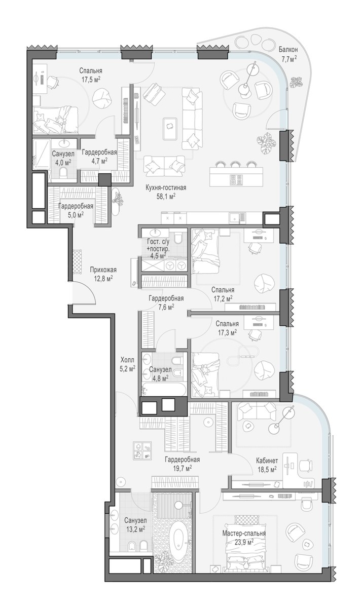 Планировка 233.9 м²