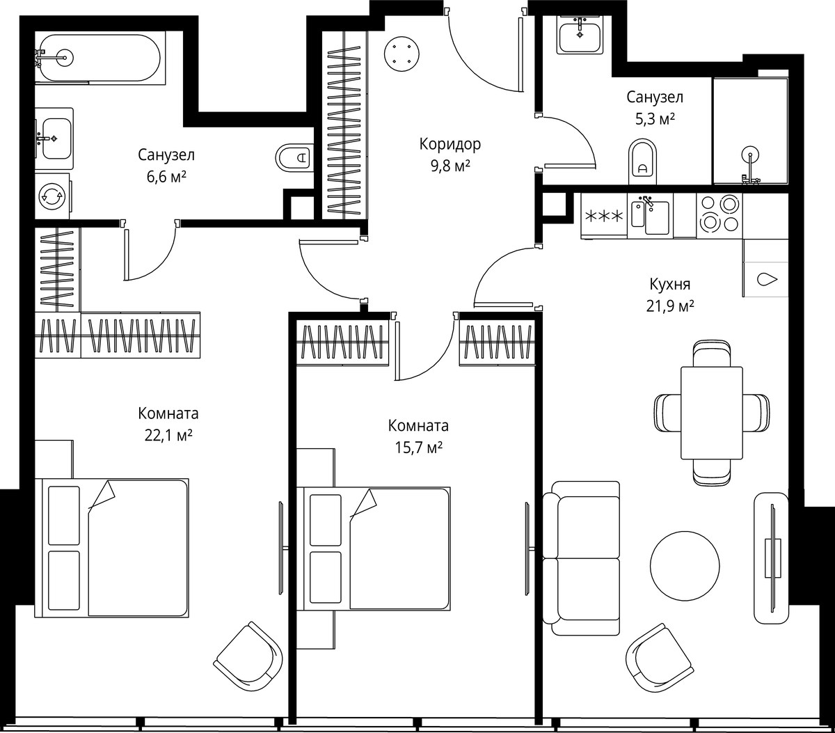Планировка 81.4 м²