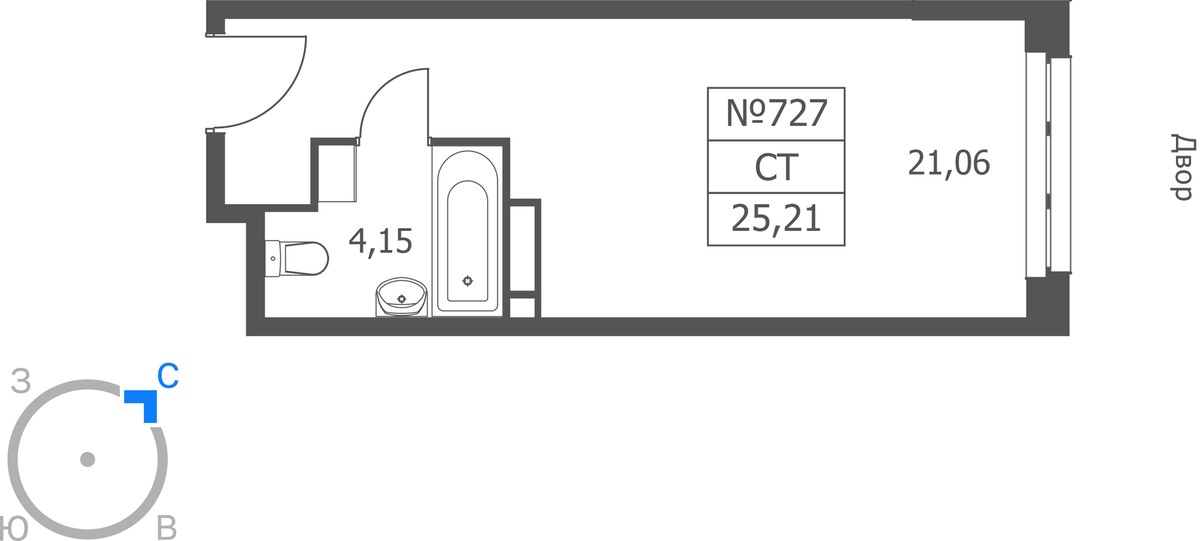 Планировка 25.21 м²
