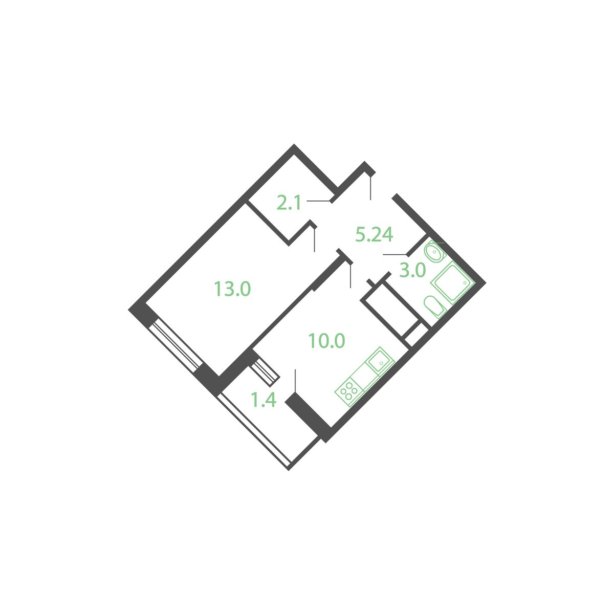 Планировка 35.5 м²