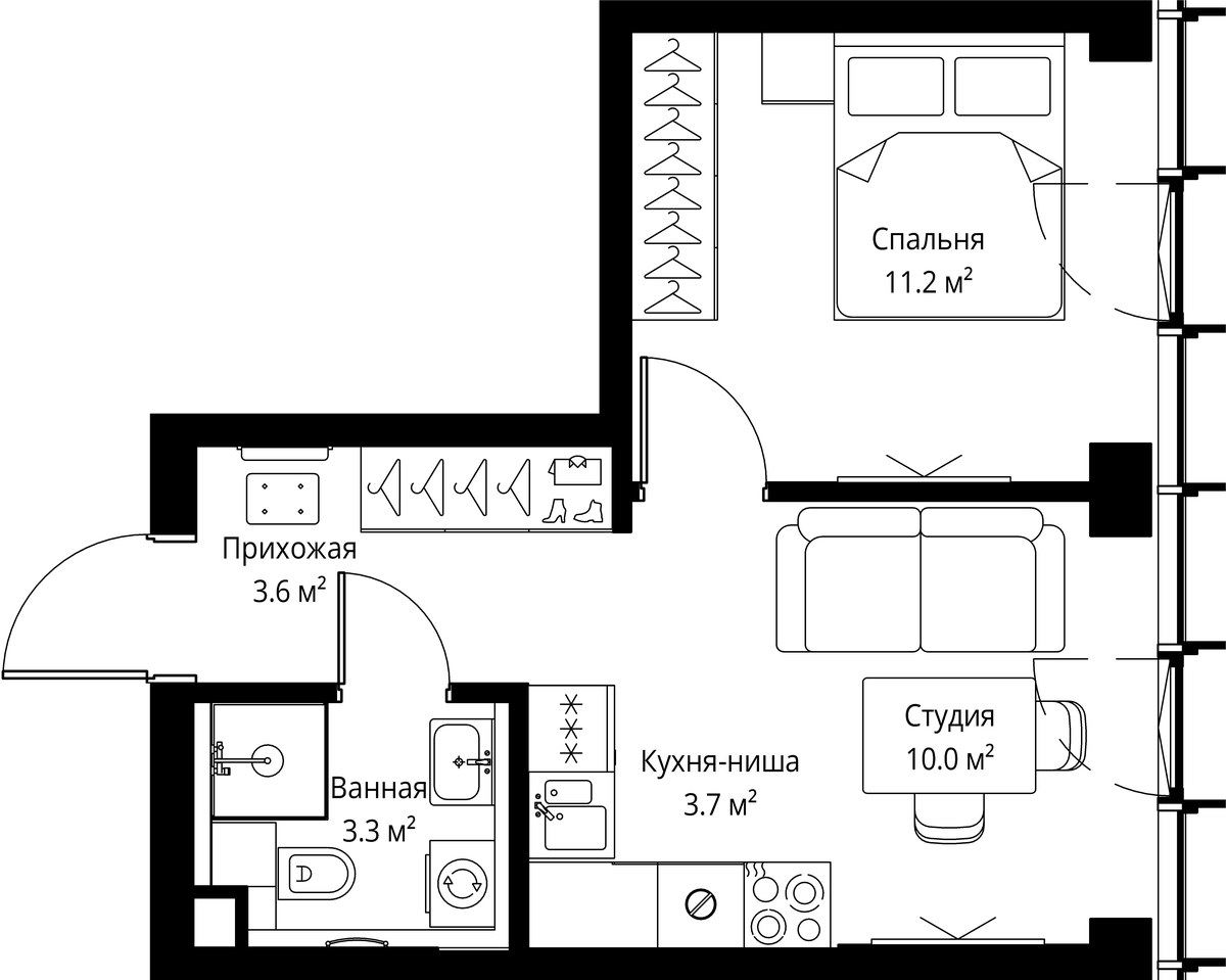 Планировка 31.8 м²