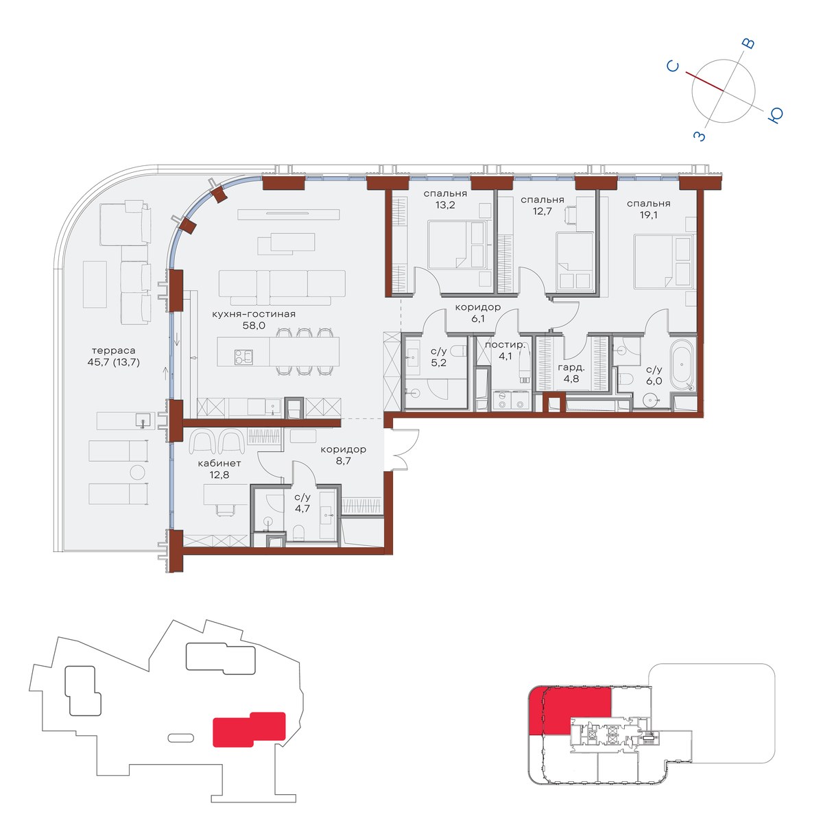 Планировка 169.1 м²