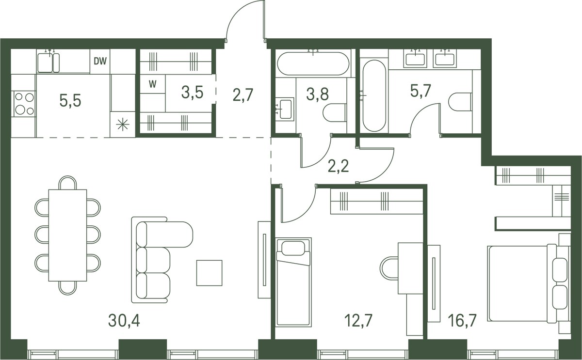 Планировка 83.2 м²
