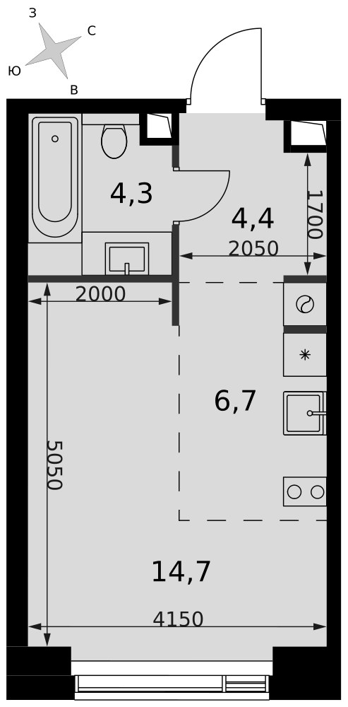 Планировка 30.1 м²