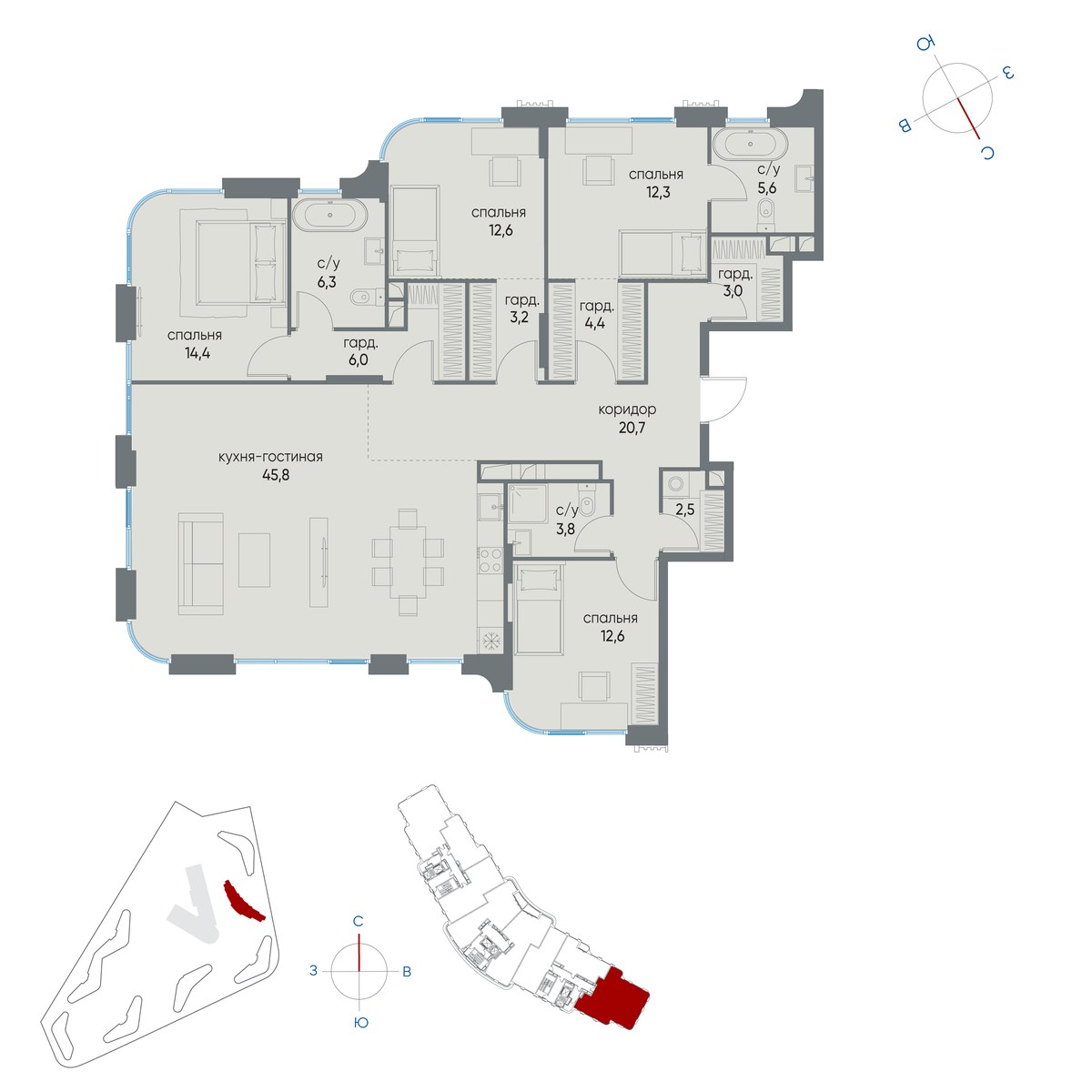 Планировка 153.2 м²