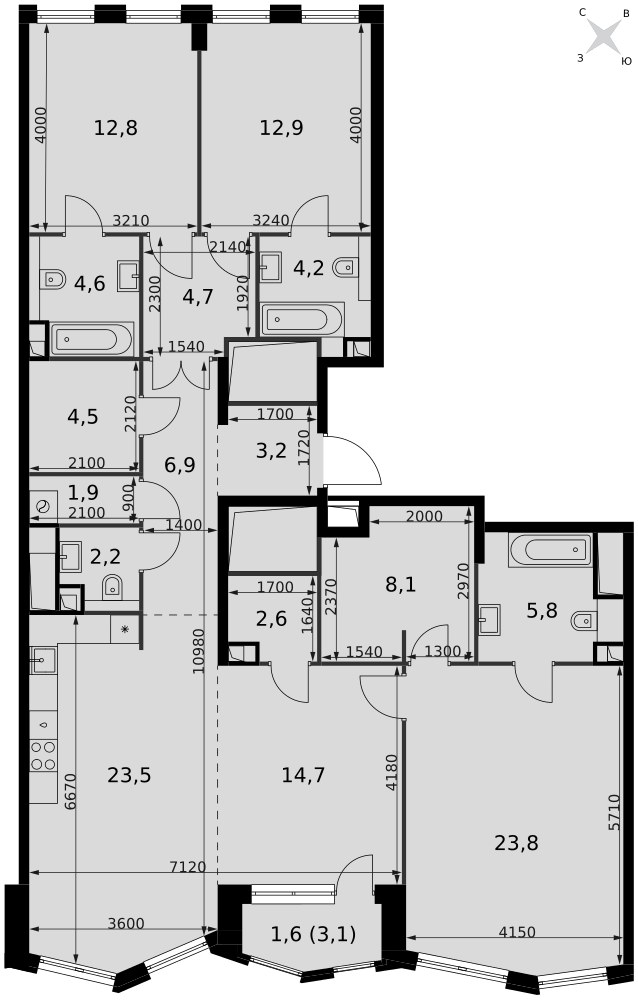 Планировка 138.0 м²