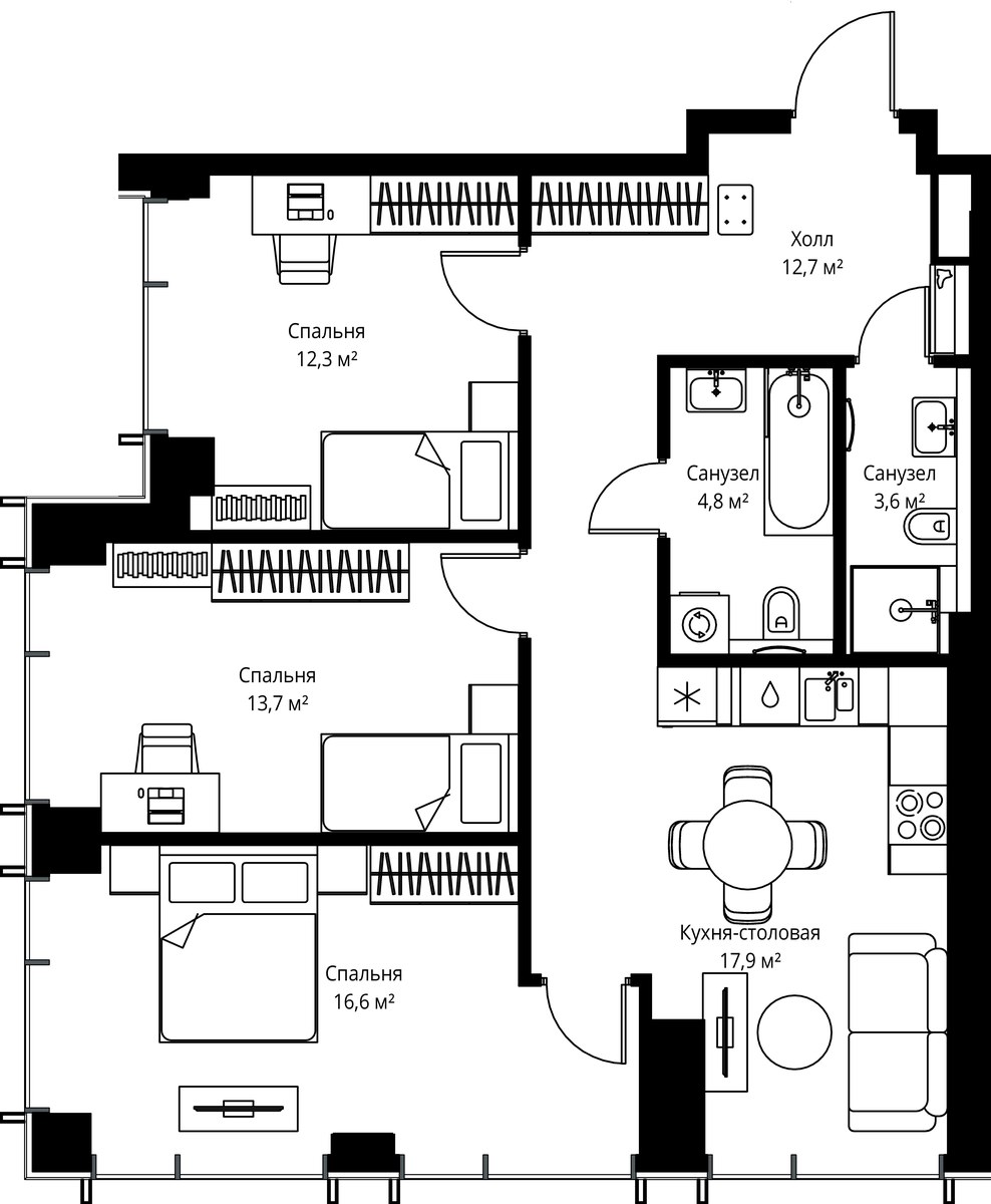 Планировка 81.6 м²
