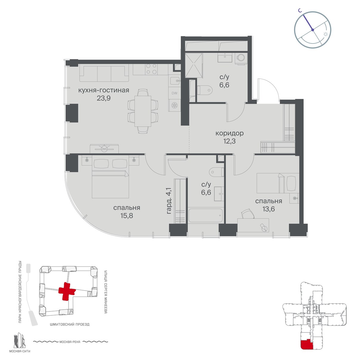 Планировка 82.9 м²