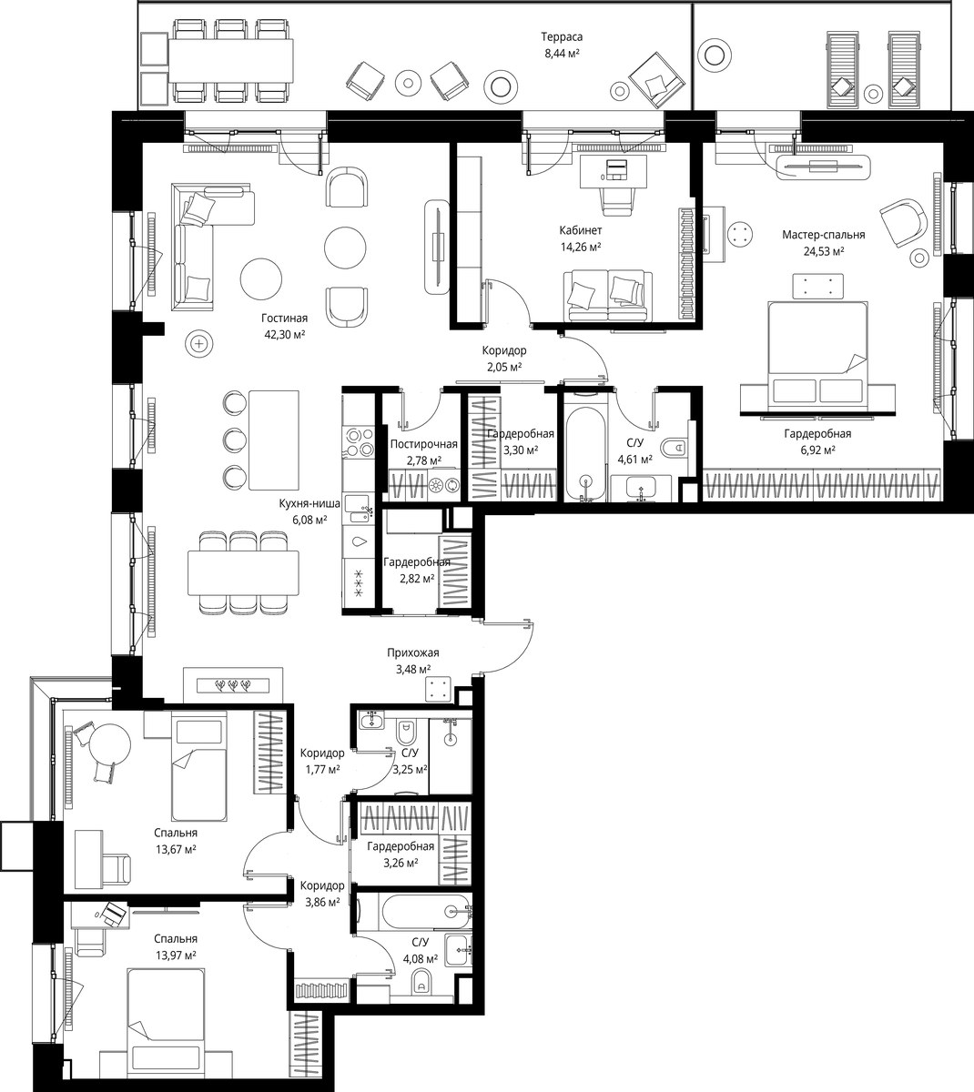 Планировка 165.43 м²