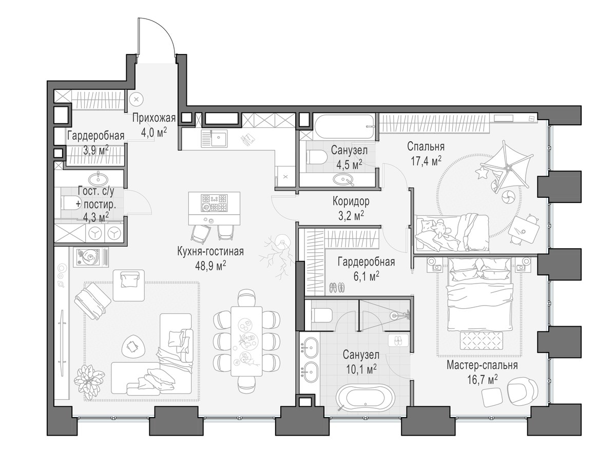 Планировка 119.1 м²