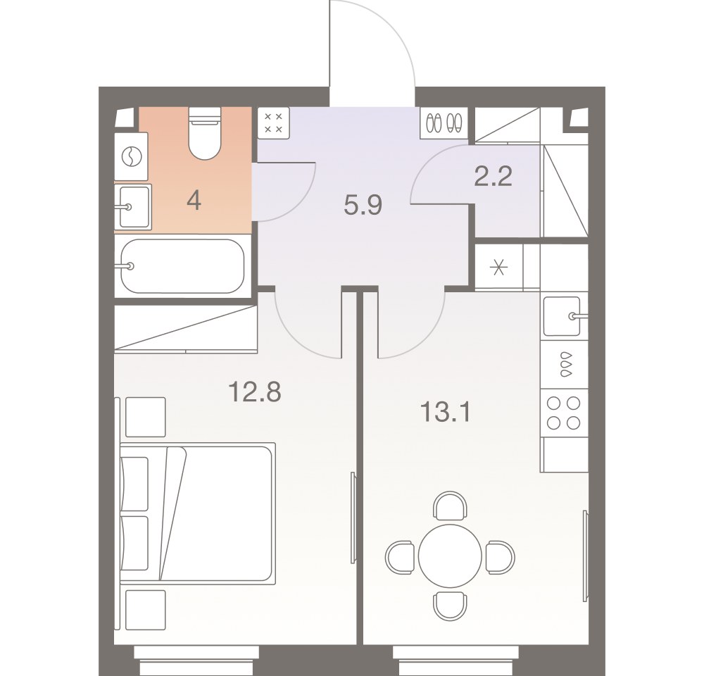Планировка 38.0 м²