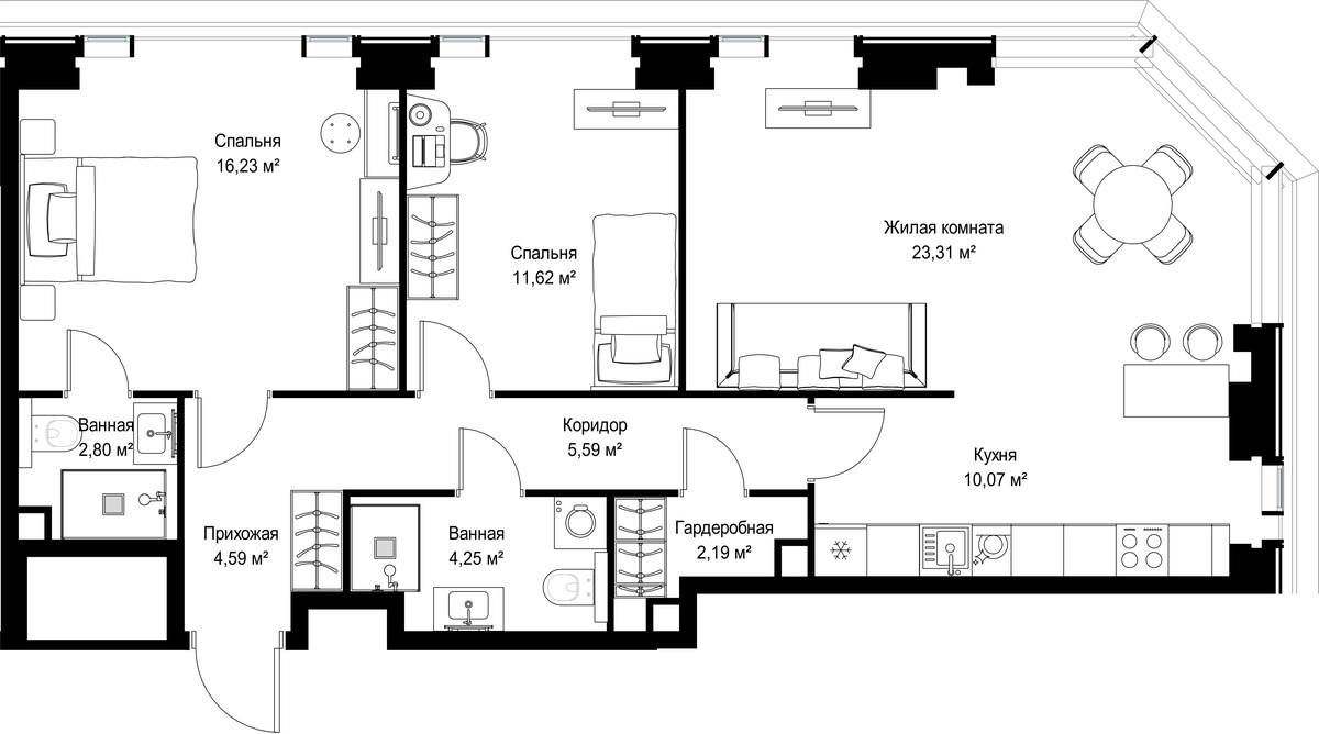 Планировка 80.65 м²
