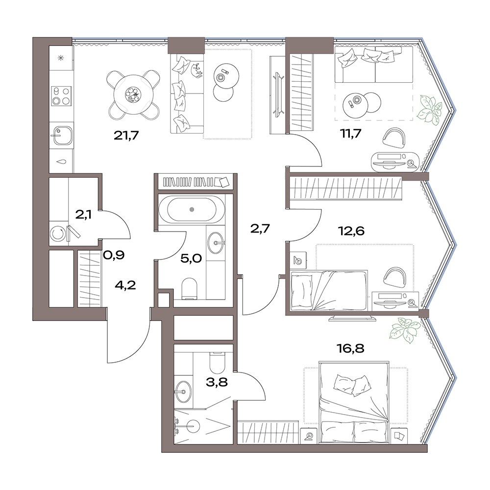 Планировка 81.5 м²