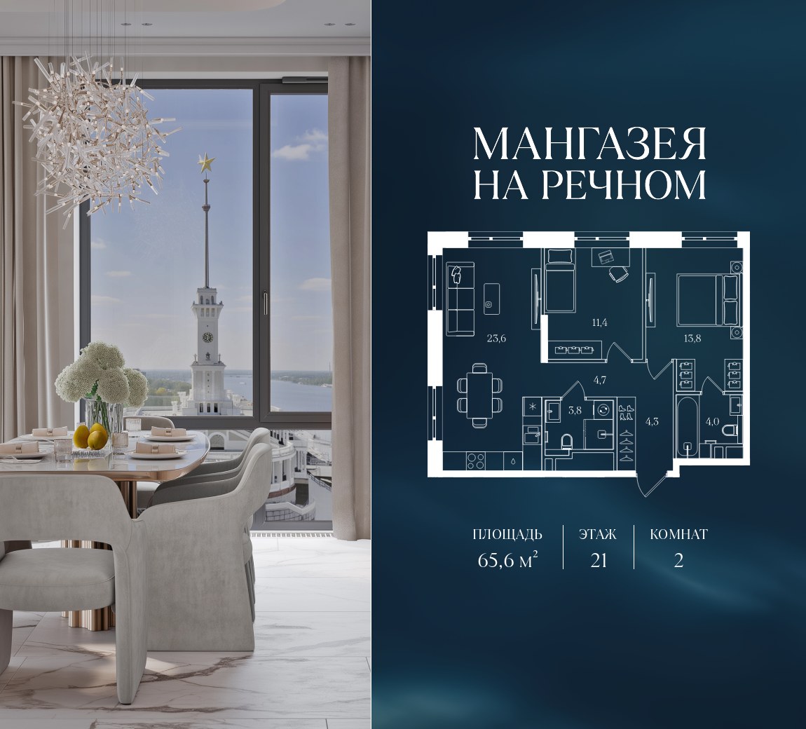 Планировка 65.6 м²