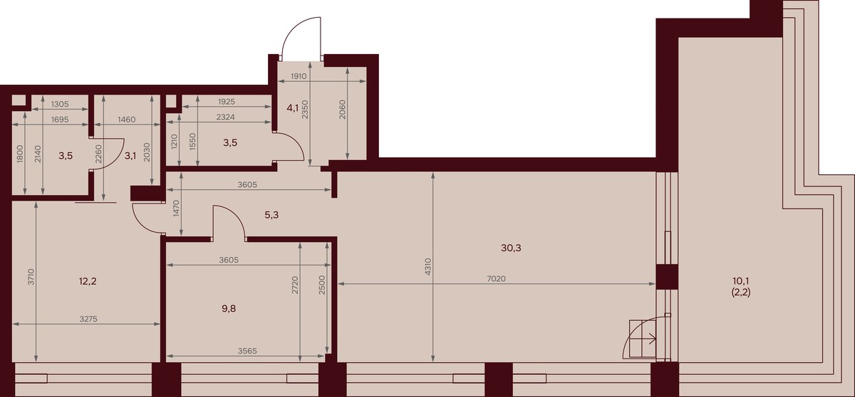 Планировка 74.0 м²