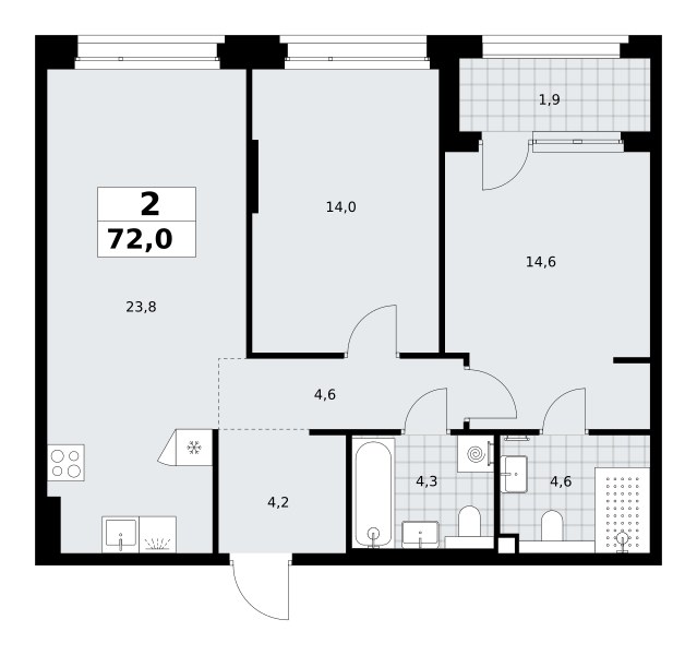 Планировка 72.0 м²