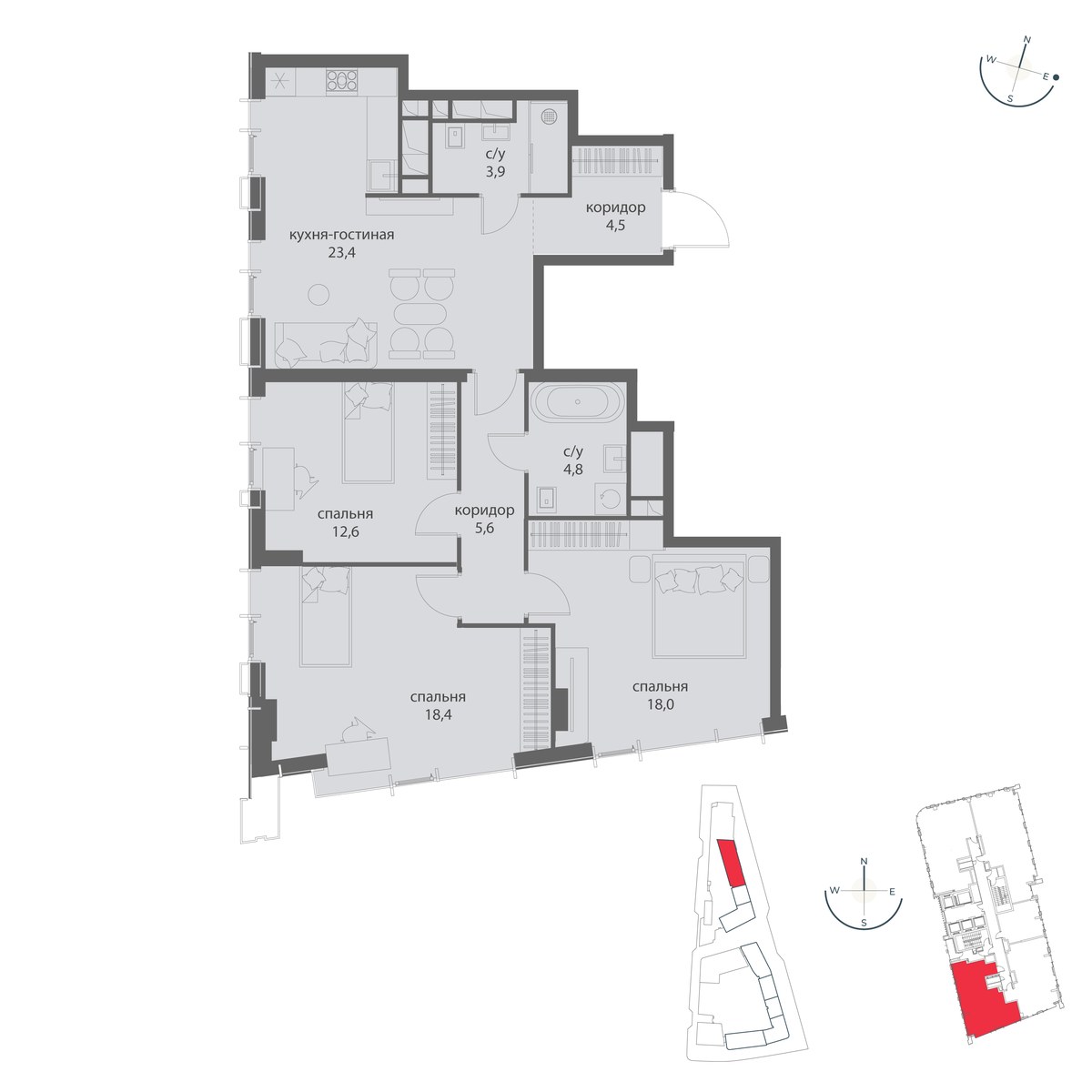 Планировка 91.2 м²