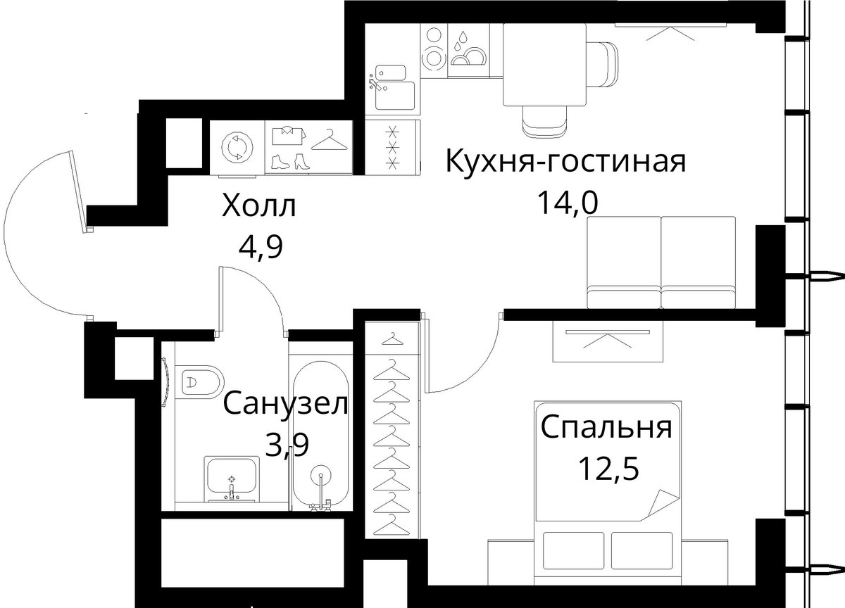 Планировка 35.3 м²