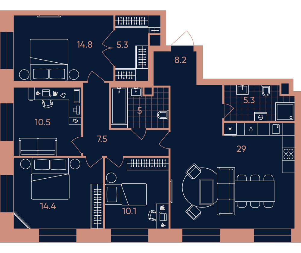 Планировка 110.1 м²