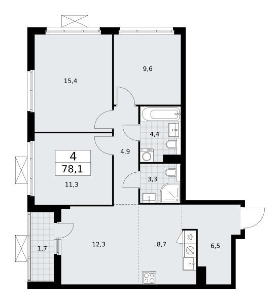 Планировка 78.1 м²