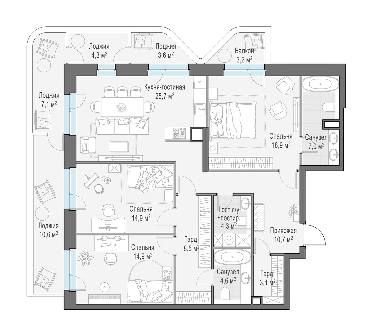 Планировка 126.5 м²