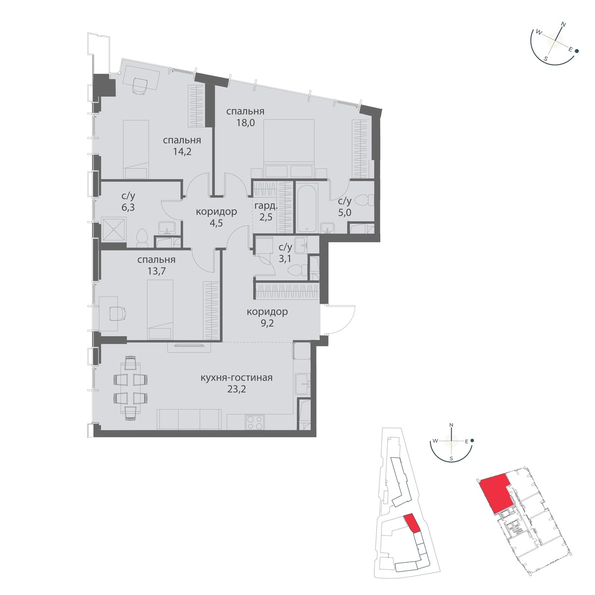 Планировка 99.7 м²
