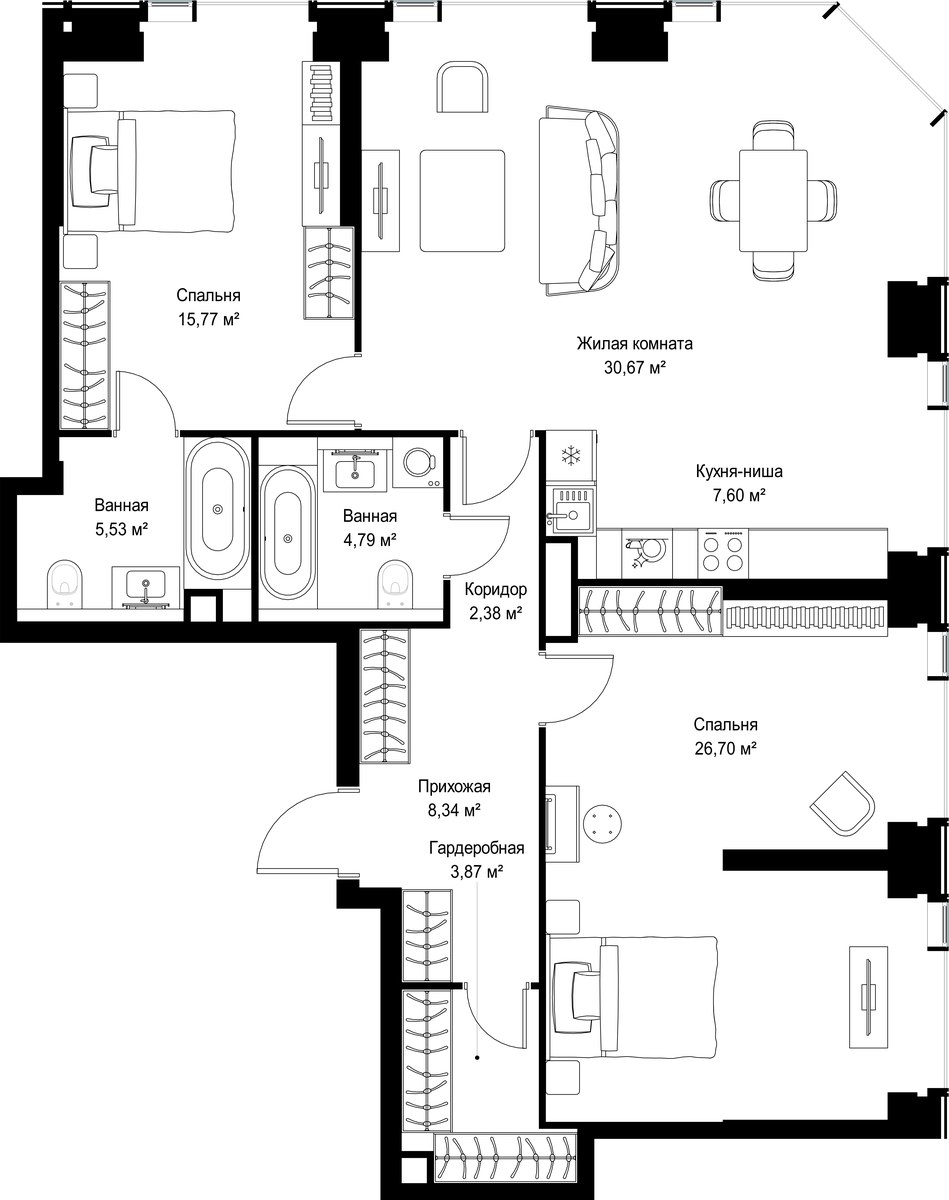 Планировка 105.65 м²