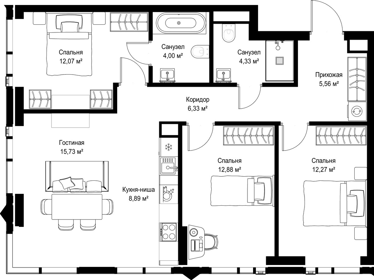Планировка 82.06 м²