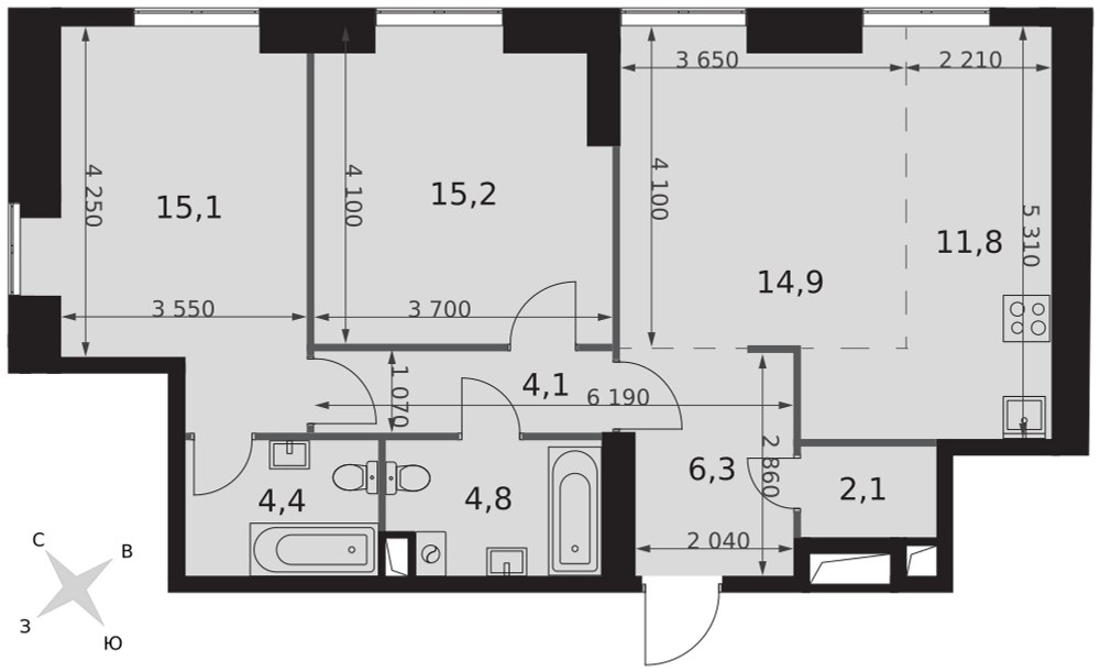 Планировка 78.7 м²