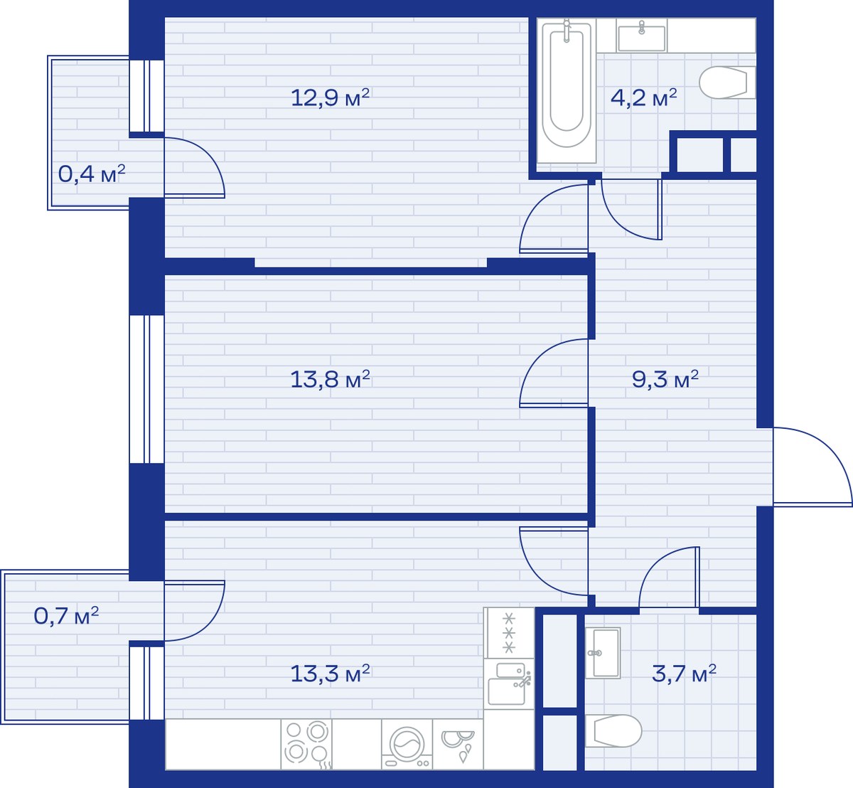 Планировка 58.0 м²