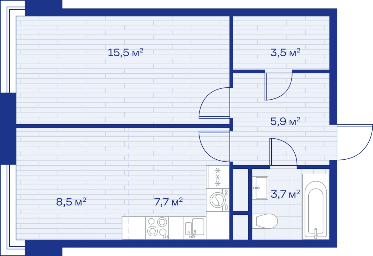 Планировка 45.0 м²