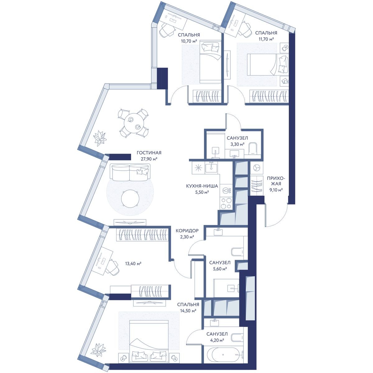 Планировка 108.2 м²