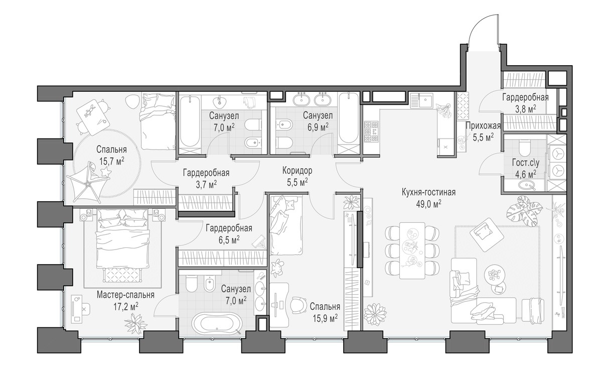 Планировка 148.9 м²