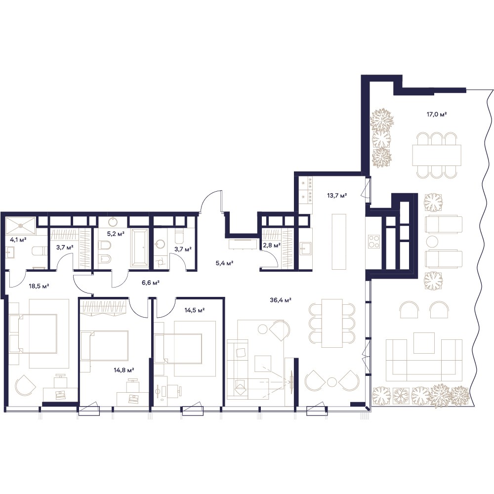 Планировка 142.4 м²